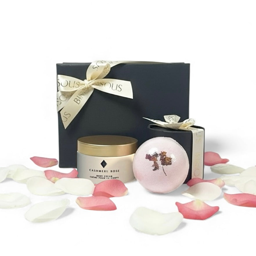Cashmere Rose Bath Bomb & Body Cream Duo Gift Set