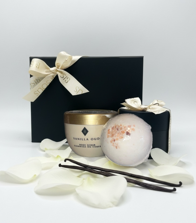 Vanilla Oud Bath Bomb & Body Scrub Gift Set